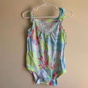 Carter’s Tropical Ruffle Tank Onesie NWT